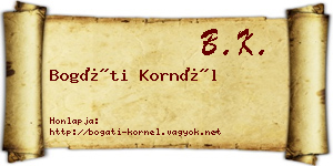 Bogáti Kornél névjegykártya
