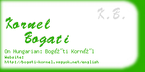 kornel bogati business card